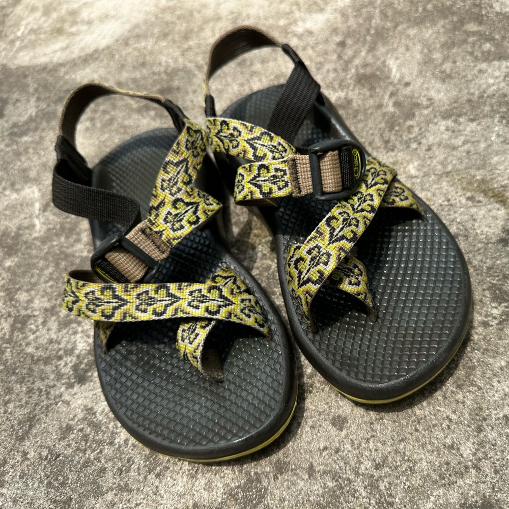 Chaco Black and Yellow Adventure Sandals